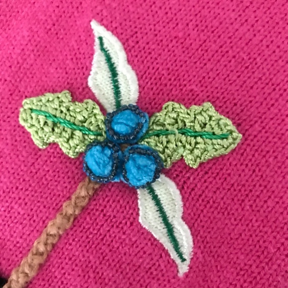 QUACKER FACTORY Zip Cardigan Sweater Whimsical Palm Tree Pink Women’s Size 1X 2X - Picture 8 of 16